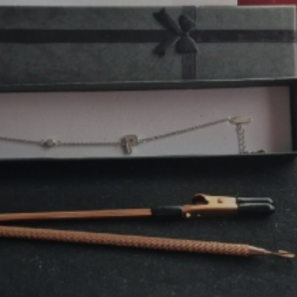 Delicate Sterling Silver Bracelet with 'Initial' Charm (J1) - Picture 3 of 4